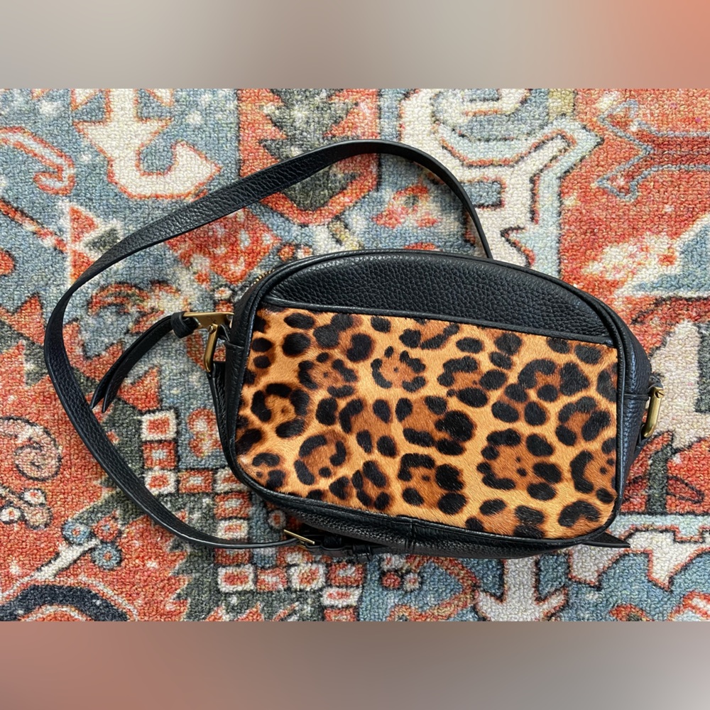 J.Crew women’s crossbody calf hair leopard bag